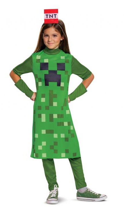 Minecraft Creeper klasiskais meitenes kostīms 7-8 gadi