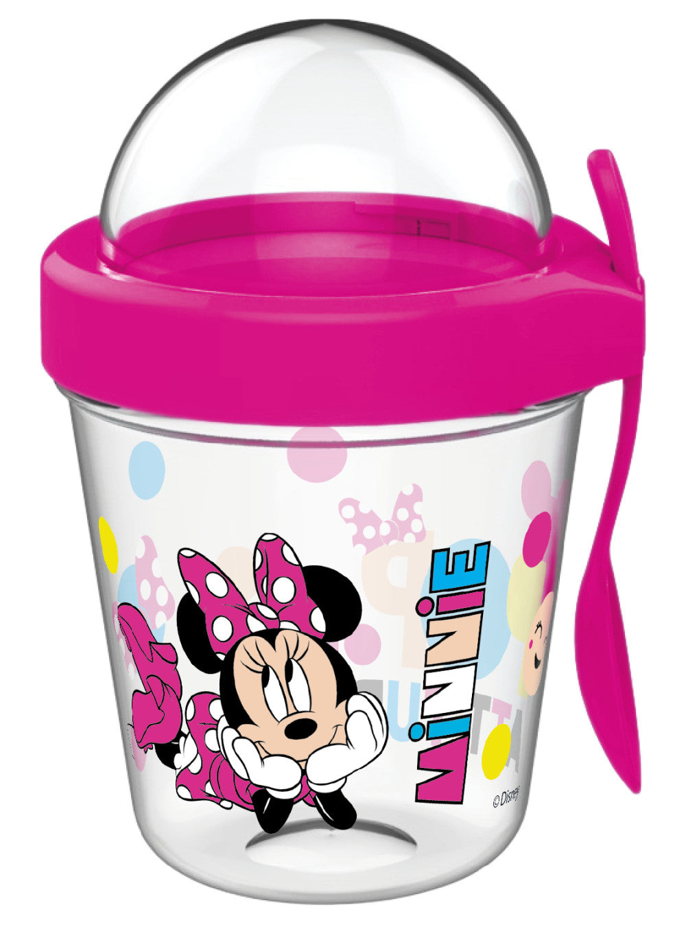 Disney Minnie uzkodu krūzīte ar vāku un karoti 350 ml