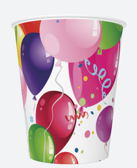 Balonu ballīšu papīra krūzītes 8 gab. 250 ml