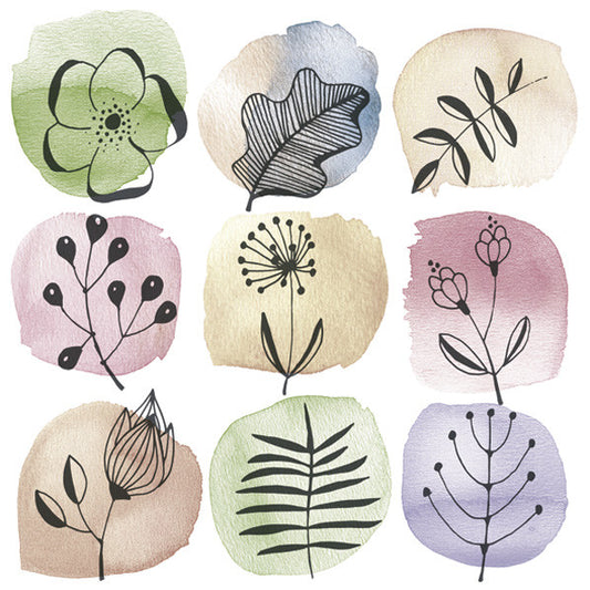 Salvetes "Flower Flora Stamps" 20 gab., 33x33 cm