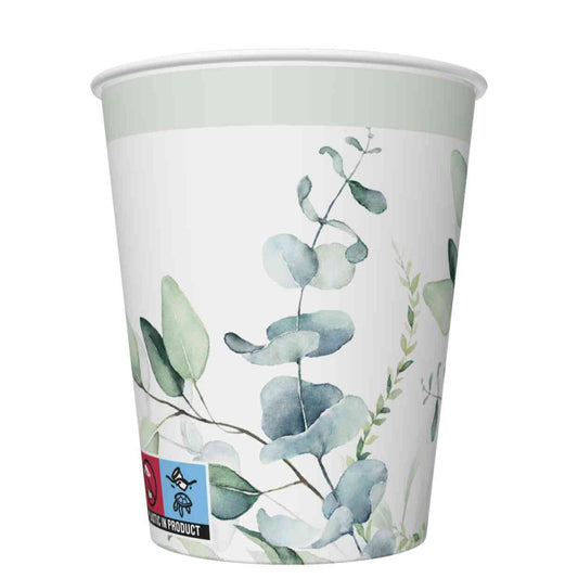 Krāsainas eikalipta zariņu papīra krūzītes 8 gab. 250 ml