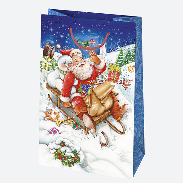Ziemassvētku Ziemas pasaule papīra dāvanu maisiņš 16x24x7 cm