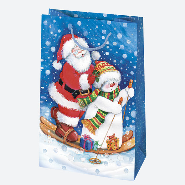 Ziemassvētku Ziemas pasaule papīra dāvanu maisiņš 16x24x7 cm