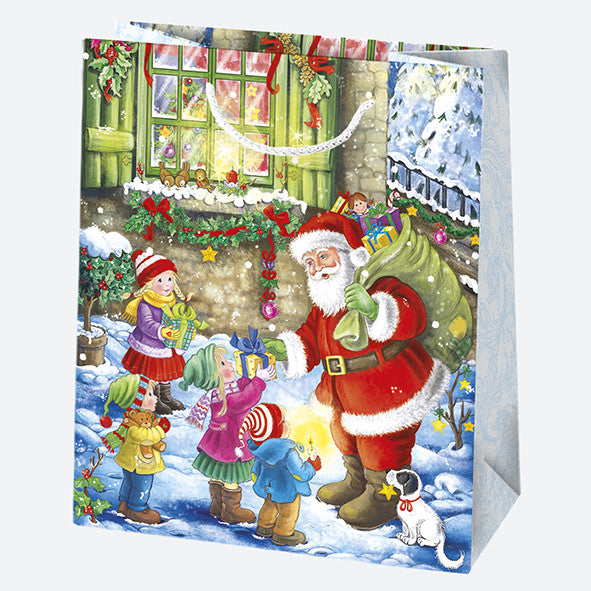 Ziemassvētku Toyland papīra dāvanu maisiņš 19x23x10,5 cm
