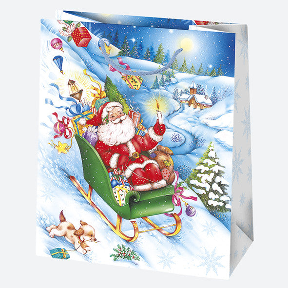 Ziemassvētku Toyland papīra dāvanu maisiņš 19x23x10,5 cm
