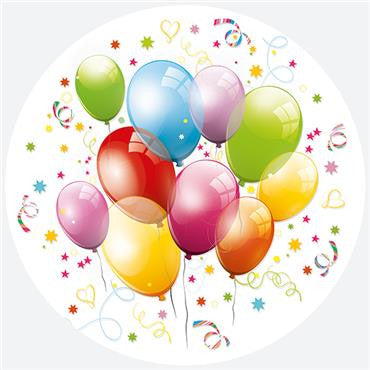 Krāsainie baloni balonu papīra šķīvji 8 gab. 22,7 cm