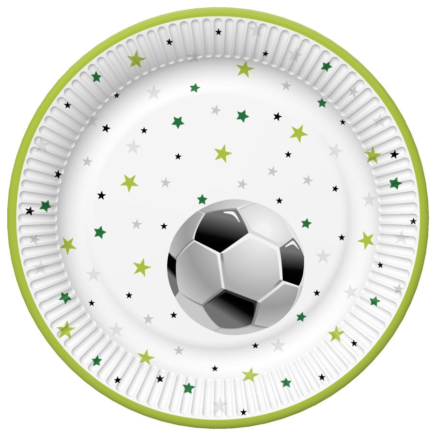 Papīra šķīvji "Futbols ar zvaigznēm" 8 gab. 22,7 cm