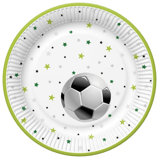 Papīra šķīvji "Futbols ar zvaigznēm" 8 gab. 22,7 cm