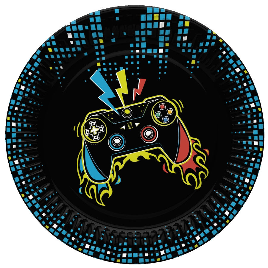 Gamer Play Pad papīra šķīvji 8 gab. 18 cm