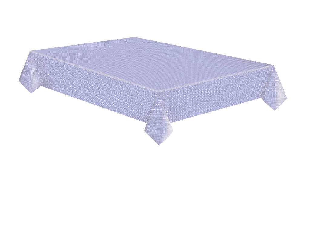 Krāsains baltu punktu papīra galdauts ar violetu nokrāsu 120x180 cm
