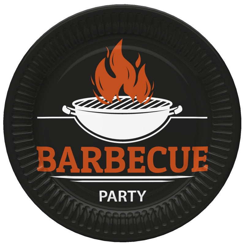 BBQ ballītes bārbekjū papīra šķīvju komplekts, 8 gab., 18 cm