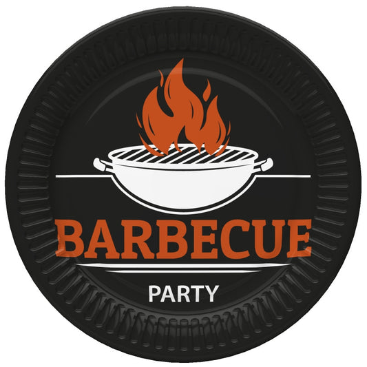BBQ ballītes bārbekjū papīra šķīvju komplekts, 8 gab., 18 cm