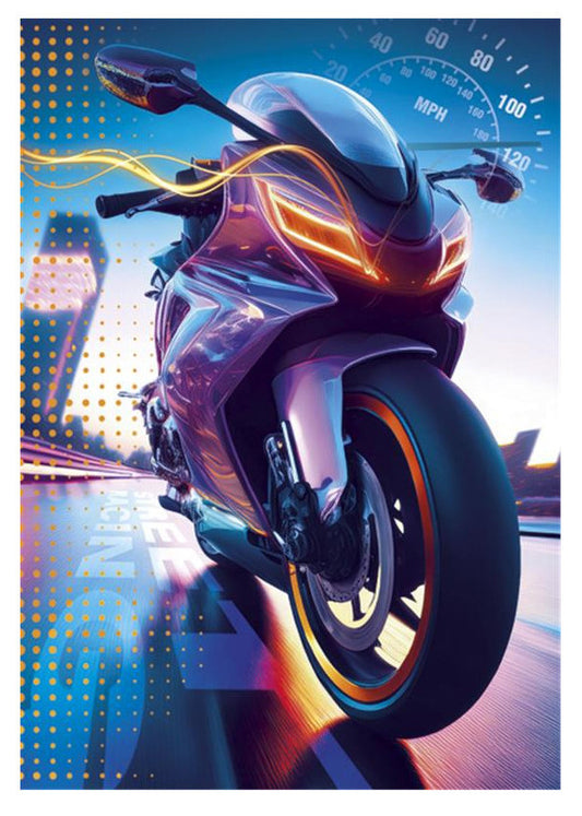 Motocikla ātruma A/4 elastīga mape
