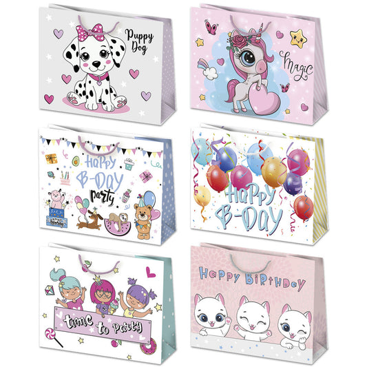 Daudz laimes dzimšanas dienā Sissy Daudz laimes dzimšanas dienā papīra dāvanu maisiņš, dāvanu maisiņš 30x23x10 cm