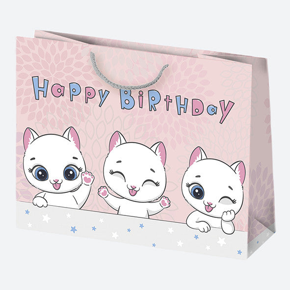 Daudz laimes dzimšanas dienā Sissy Daudz laimes dzimšanas dienā papīra dāvanu maisiņš, dāvanu maisiņš 30x23x10 cm