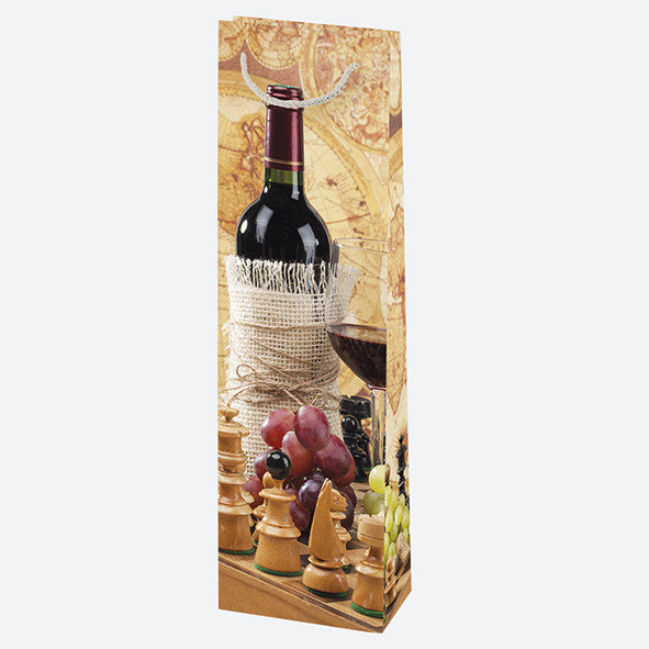 Krāsaino pudeļu papīra vīna maisiņš 12x40x9 cm