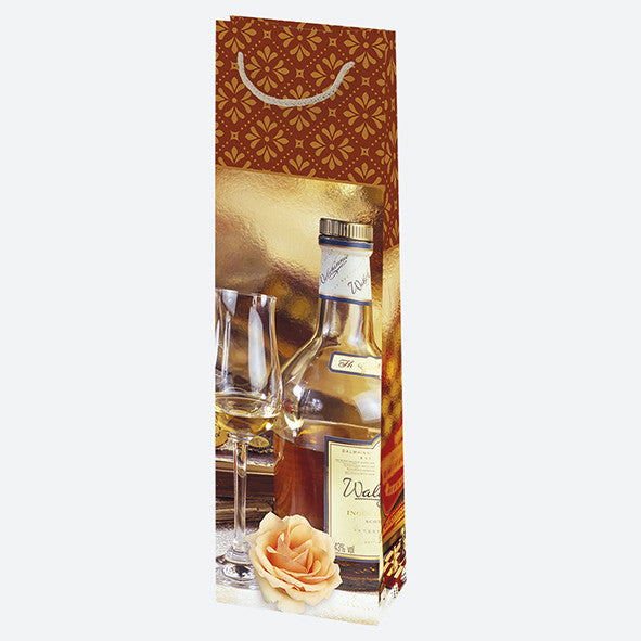 Krāsaino pudeļu papīra vīna maisiņš 12x40x9 cm