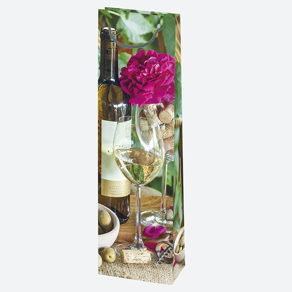 Krāsaino pudeļu papīra vīna maisiņš 12x40x9 cm