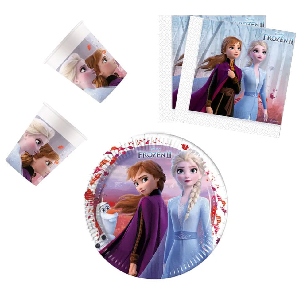 Disney Frozen Leaf ballīšu komplekts 36 gab. ar 23 cm šķīvi
