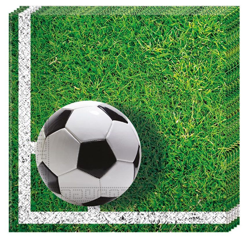 Futbola laukuma salvetes 20 gab. 33x33 cm