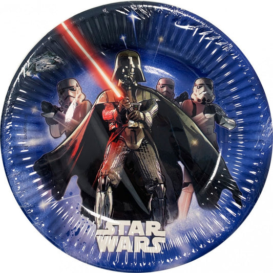 Zvaigžņu karu gaismas zobenu papīra šķīvji 8 gab. 20 cm