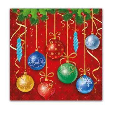 Ziemassvētku dzirkstošās bumbiņas i Dzirkstošo bumbiņu salvetes 20 gab. 33x33 cm