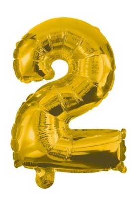 Zeltains skaitlis, zelta mini folijas balons 32 cm
