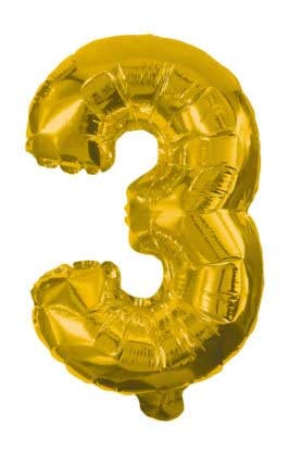 Zeltains skaitlis, zelta mini folijas balons 31 cm