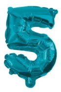 Folijas balons "Cipari Mini 5", zils, 32 cm