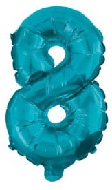 Folijas balons "Cipari Mini 8", zils, 32 cm