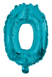Folijas balons "Cipars Mini 0" ar zilu ciparu formu, 32 cm