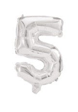 Folijas balons "Cipars sudrabs", 10 cm, sudraba krāsā