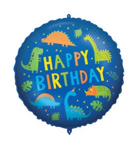 Daudz laimes dzimšanas dienā! Folijas balons "Dinozaurs" 46 cm