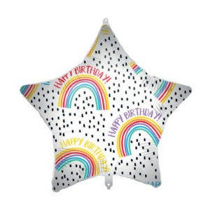 Folijas balons "Dzimšanas diena" ar zvaigznīti, 46 cm