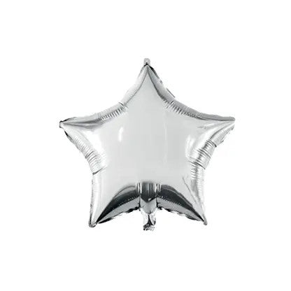Sudraba zvaigzne, sudraba folijas balons 46 cm