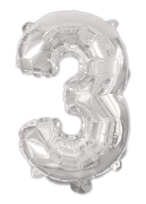 Folijas balons "Cipars sudrabs", 95 cm
