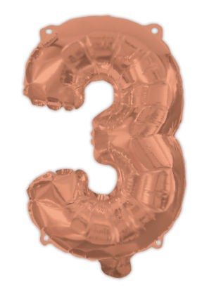 Folijas balons "Cipars 3", 95 cm, zelta krāsā