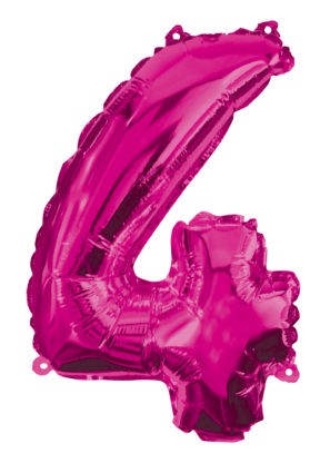 Folijas balons "Cipars 4", 95 cm, rozā