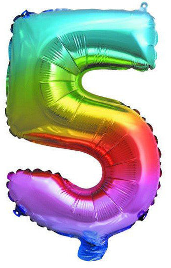 Folijas balons "Dzeltens" 32 cm, ar cipariem, 5 gab.