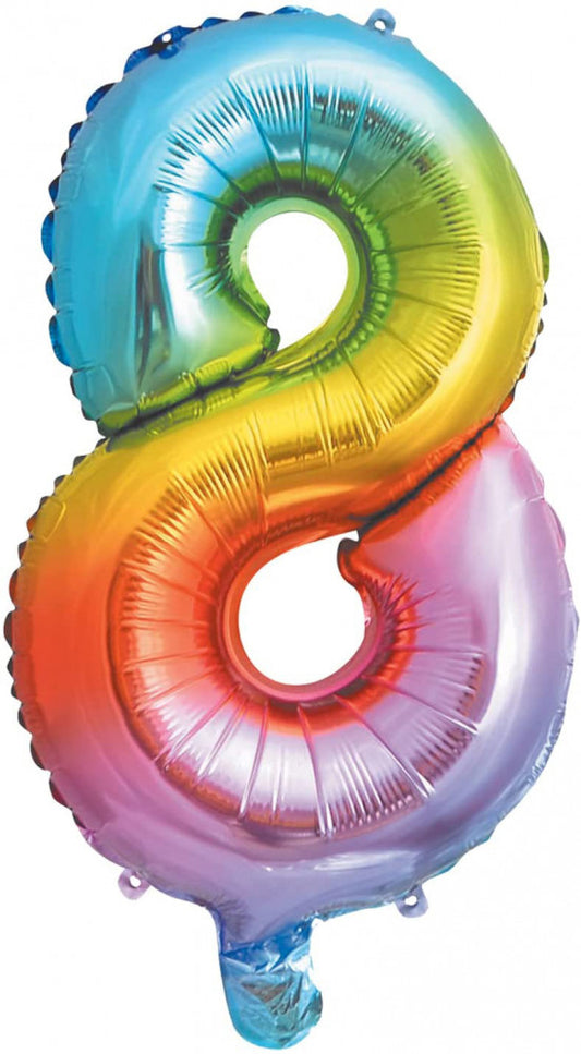 Metālisks mini folijas balons ar skaitli 8, 35 cm