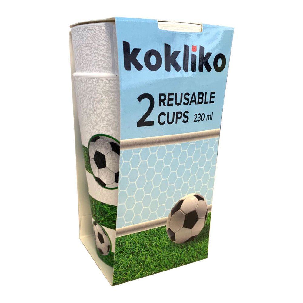 Futbola laukuma plastmasas krūzīšu komplekts, 2 gab., 230 ml