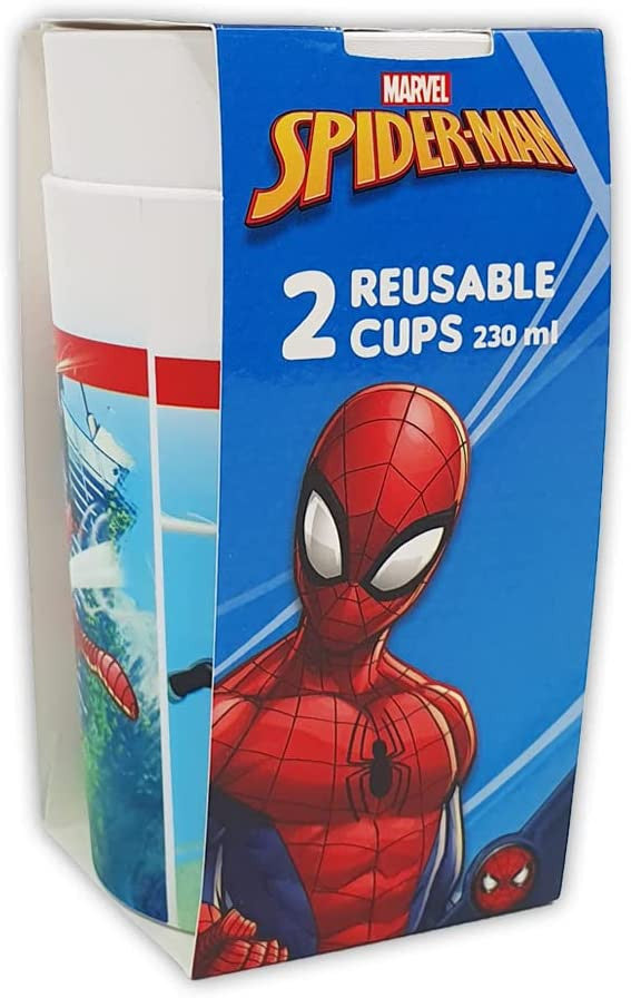 Zirnekļcilvēka komandas komplekts plastmasas krūzītēm (2 gab.), 230 ml