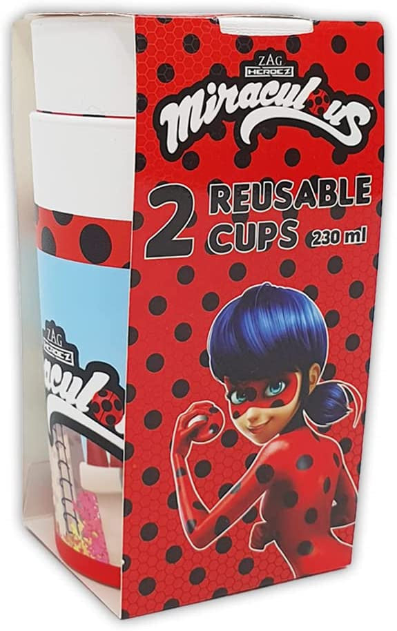 Miraculous Ladybug Hero plastmasas krūzīšu komplekts, 2 gab., 230 ml
