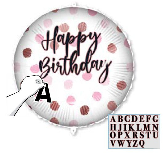 Daudz laimes dzimšanas dienā, Daudz laimes dzimšanas dienā, rozā folijas balons, 46 cm, pielāgojams
