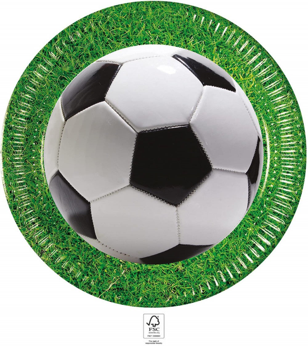Futbola laukuma papīra šķīvji 8 gab. 23 cm FSC