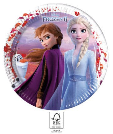 Disney Frozen Leaf papīra šķīvji 8 gab. 23 cm FSC