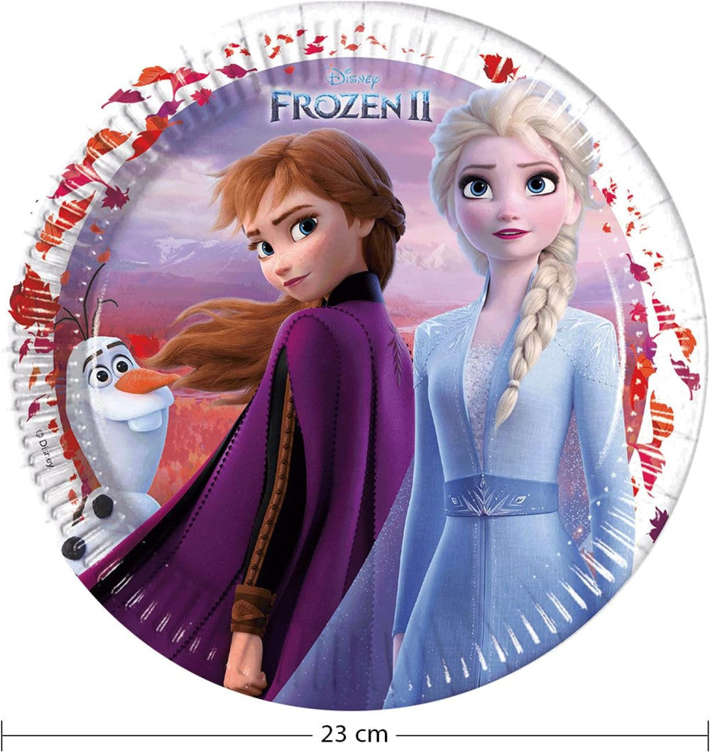 Disney Frozen Leaf papīra šķīvji 8 gab. 23 cm FSC