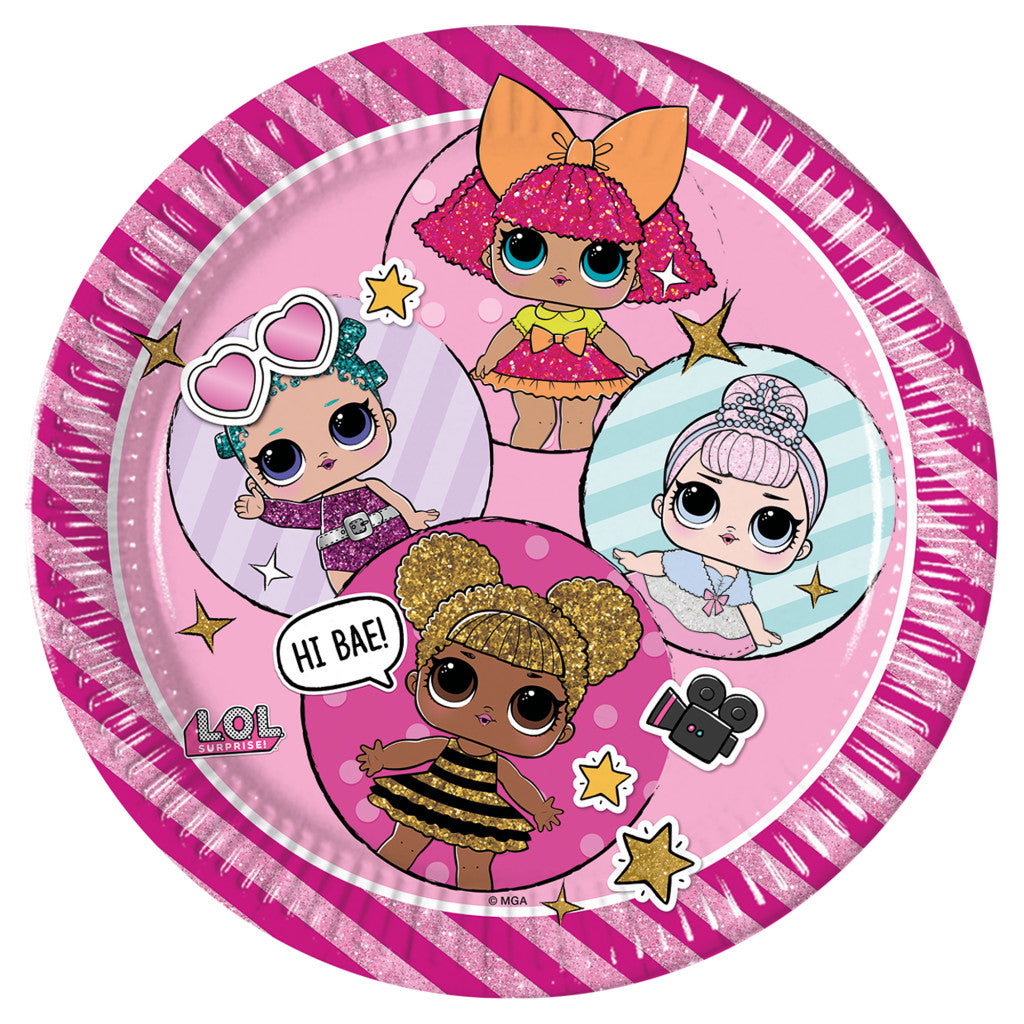 LOL Surprise Glitterati papīra šķīvji 8 gab. 23 cm FSC