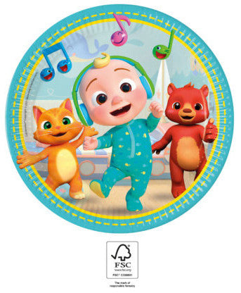 Cocomelon Music papīra šķīvju komplekts, 8 gab., 23 cm, FSC
