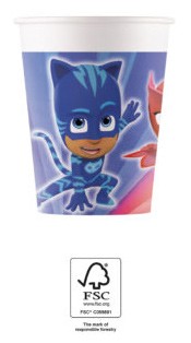 PJ Masks Trio papīra krūzītes 8 gab. 200 ml FSC